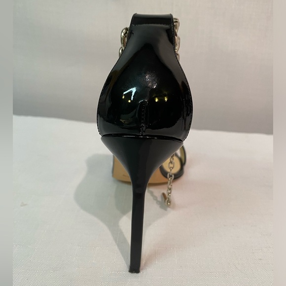 MANOLO BLAHNIK Black Chaos Sandal With Chain Strap Pin Lock Size 8.5B Italy - Picture 10 of 15